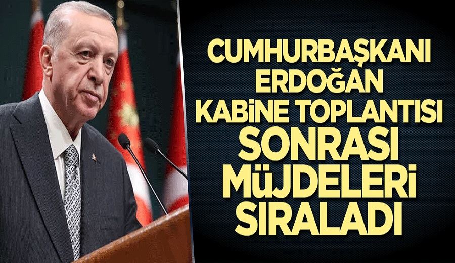 Cumhurbaşkanı Erdoğan kabine sonrası müjdeleri sıraladı