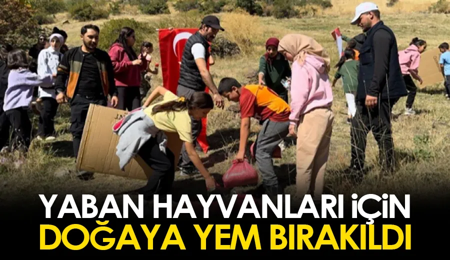 Yaban hayvanları için doğaya yem bırakıldı