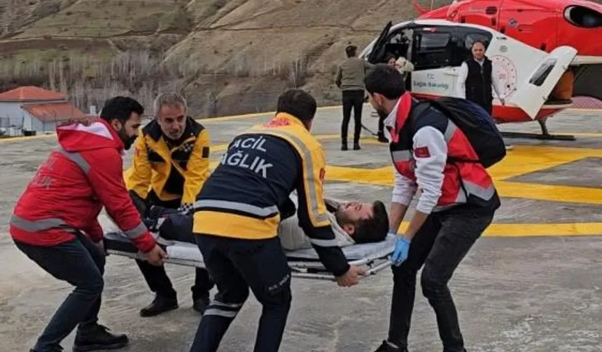 Bahçesaraylı hasta helikopterle hastaneye kaldırıldı