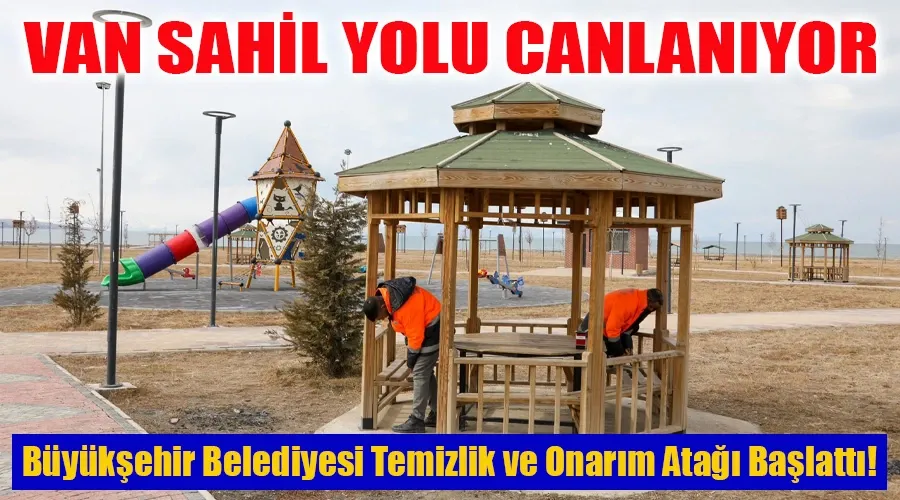 Sahil yolunda temizlik ve onarım çalışması…