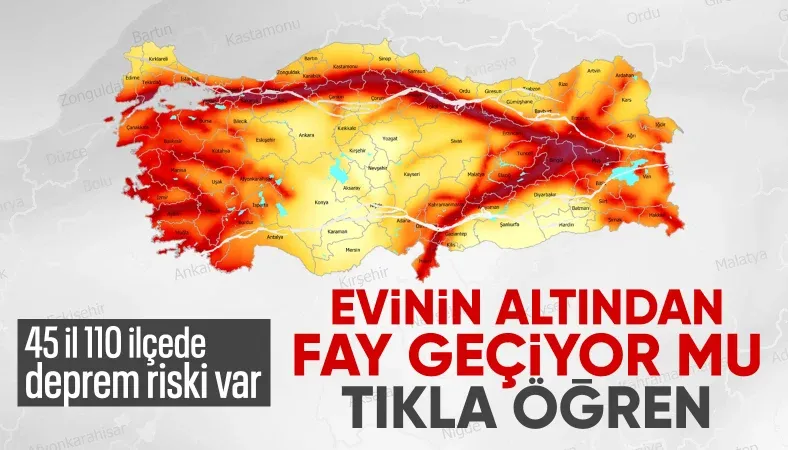 45 il ve 110 ilçe deprem riski taşıyor: Evin altında fay hattı var mı