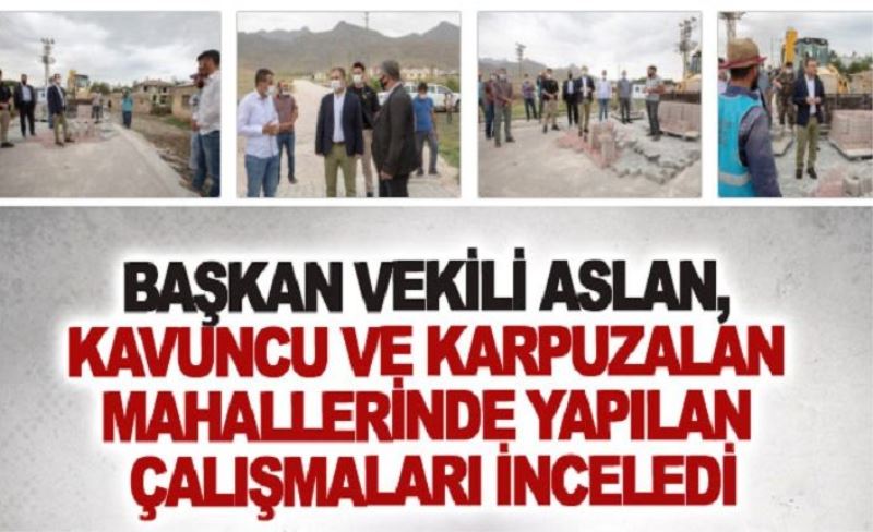 Başkan Vekili Aslan, Kavuncu ve Karpuzalan mahallerindeki çalışmaları inceledi